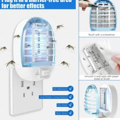 Bug Zapper Indoor, Fly Trap for Indoors, Electronic Mosquitoes Killer Mosquito Zapper with Blue Lights for Living Room, Home, Kitchen, Bedroom, Baby Room, Office(2 Packs)