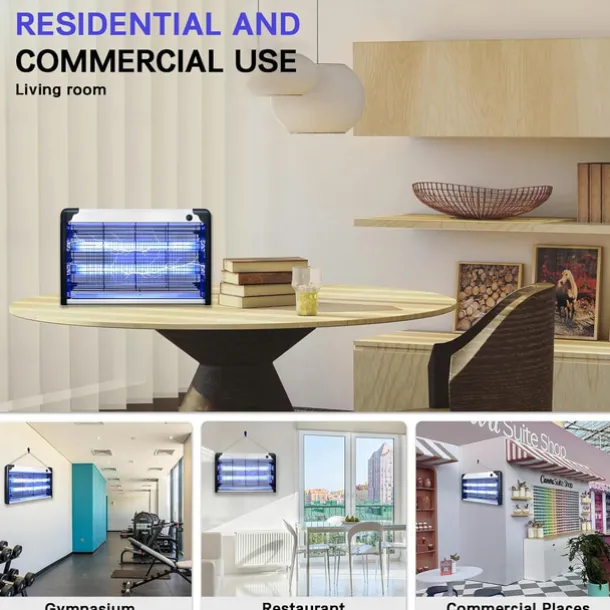 Bug Zapper Indoor, Mosquito, Wasp, Moth, Fruit Fly Trap, High-Voltage, with Mosquito Trap, Suitable for Dining Rooms, Living Rooms, Gardens and Offices