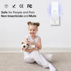 Bug Zapper Indoor Plug-in Mosquito Killer Flying Insect Trap for Flies Fruit Flies Moths & Gnats with Adjustable Brightness UV Attractant Catcher & Night Light 1 Device 5 Glue Card Refills