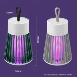 Bug Zapper Mosquito Trap Killer Lamp Electric LED UV Flying Insect Repellent Light Portable USB Rechargeable Trap Flying Insect Killer for Home Pest Control Insect Repellent