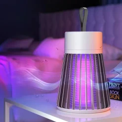 Bug Zapper Mosquito Trap Killer Lamp Electric LED UV Flying Insect Repellent Light Portable USB Rechargeable Trap Flying Insect Killer for Home Pest Control Insect Repellent