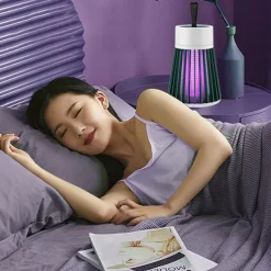 Bug Zapper Mosquito Trap Killer Lamp Electric LED UV Flying Insect Repellent Light Portable USB Rechargeable Trap Flying Insect Killer for Home Pest Control Insect Repellent