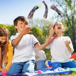 Bulk Set Of 40 Bouncy Super Balls With Colorful Streamers Birthday Party Favors Goodie Bag Fillers Random Colors