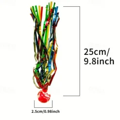 Bulk Set Of 40 Bouncy Super Balls With Colorful Streamers Birthday Party Favors Goodie Bag Fillers Random Colors