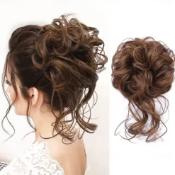 Bun Hair Piece Tousled Updo Hair Extensions With Elastic Hair Bands curly Hair Bun Scrunchle for Women