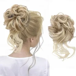 Bun Hair Piece Tousled Updo Hair Extensions With Elastic Hair Bands curly Hair Bun Scrunchle for Women