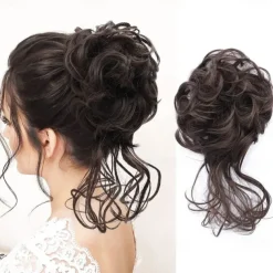 Bun Hair Piece Tousled Updo Hair Extensions With Elastic Hair Bands curly Hair Bun Scrunchle for Women