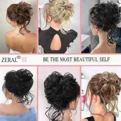 Bun Hair Piece Tousled Updo Hair Extensions With Elastic Hair Bands curly Hair Bun Scrunchle for Women