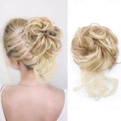 Bun Hair Piece Tousled Updo Hair Extensions With Elastic Hair Bands curly Hair Bun Scrunchle for Women