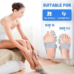 Bunion Corrector for Women Men Adjustable Universal Size Bunion Splint Big Toe Straightener Toe Separators for Bunions with 2 Silicone Pads Better Fit to the Toes Without Damaging the Skin