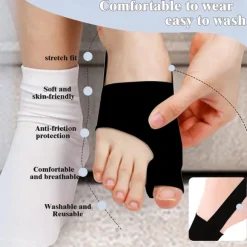 Bunion Corrector for Women Big Toe, Bunion Corrector for Men, Bunion Relief, Bunion Pads, Big Toe Splint, Bunion Fix Preventer Device for Day/Night (2 Count) Black L