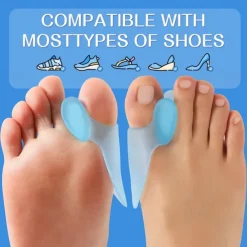 Bunion Cushion Protector, 10 Packs of Bunion Corrector Pads with Separator for Big Toe, Gel Shield for Foot Pain Relief, Calluses, Corns - Blue