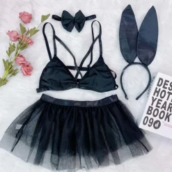 Bunny Girl Halloween Cosplay Costume Tutu Bra Sexy Costume Adults' Women's Carnival Masquerade Mardi Gras Performance Party Halloween Easy Halloween Costumes Dress Up