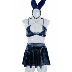 Bunny Girl Halloween Cosplay Costume Bra Mini Skirt Glossy Sexy Costume Adults' Women's Carnival Masquerade Mardi Gras Performance Party Halloween Easy Halloween Costumes Dress Up