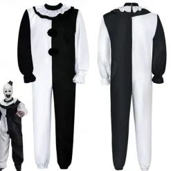 Burlesque Clown Halloween Cosplay Costume Party Costume One Piece Scary Costume Adults' Men's Women's Carnival Masquerade Mardi Gras Performance Party Easy Halloween Costumes Dress Up