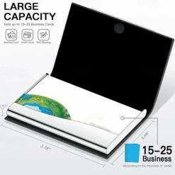 Business Card Holder/ Case Professional PU Leather & Stainless Steel Multi Wallet Credit Card ID Case/Holder