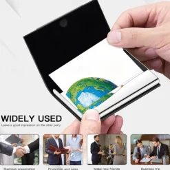 Business Card Holder/ Case Professional PU Leather & Stainless Steel Multi Wallet Credit Card ID Case/Holder