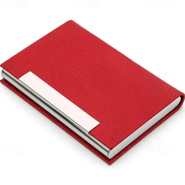 Business Card Holder/ Case Professional PU Leather & Stainless Steel Multi Wallet Credit Card ID Case/Holder