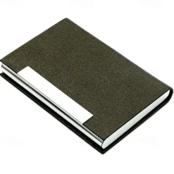 Business Card Holder/ Case Professional PU Leather & Stainless Steel Multi Wallet Credit Card ID Case/Holder