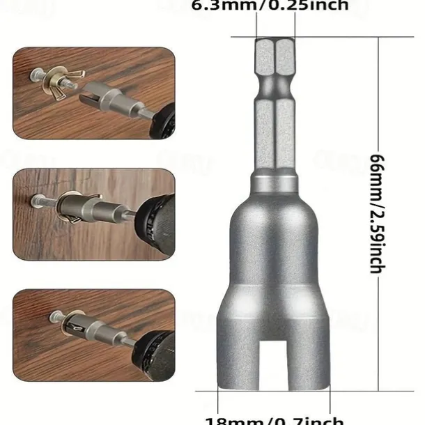 Butterfly Bolt Socket Wrench 6.35mm Hex Shank Socket Adapter Nut For Power Tool Slotted Electric Screwdriver