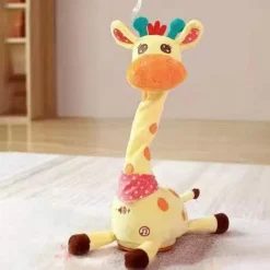 3-Button Embroidered Interactive Singing Fawn Plush Toy - Talks & Sings Perfect for Home Decor & Holiday Gifts