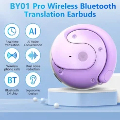 BY01 True Wireless Headphones TWS Earbuds Ear Hook Bluetooth 5.3 Stereo Surround sound ENC Environmental Noise Cancellation for Apple Samsung Huawei Xiaomi MI Everyday Use Jogging Trekking Mobile