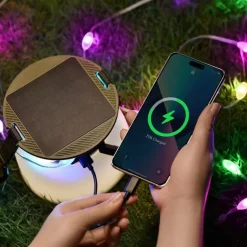 Camping Lantern Solar String Lights Multifunctional Rechargeable Outdoor Tent Camping Light 16.4FT IP65 Waterproof Camping Gear with Rechargeable Emergency for Christmas, Home and Party Decorations