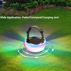 Camping Lantern Solar String Lights Multifunctional Rechargeable Outdoor Tent Camping Light 16.4FT IP65 Waterproof Camping Gear with Rechargeable Emergency for Christmas, Home and Party Decorations