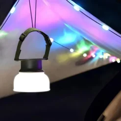 Camping Lantern Solar String Lights Multifunctional Rechargeable Outdoor Tent Camping Light 16.4FT IP65 Waterproof Camping Gear with Rechargeable Emergency for Christmas, Home and Party Decorations