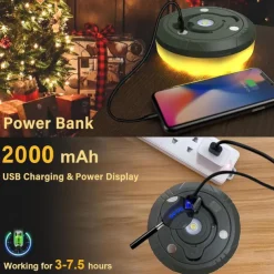 Camping Lights String, 4 in 1 Outdoor String Lights with 8 Lighting Modes Portable Retractable Camping String Lights for Outdoor Hiking Garden Party Festival Decor