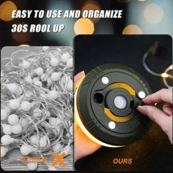 Camping Lights String, 4 in 1 Outdoor String Lights with 8 Lighting Modes Portable Retractable Camping String Lights for Outdoor Hiking Garden Party Festival Decor