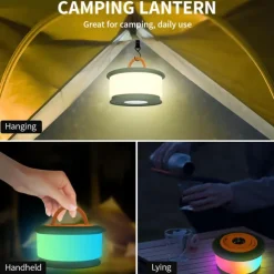 Camping String Lights, 2 in 1 Rechargeable Tent Lights String with 19 Lighting Modes,Quick Storage,Portable LED Lamp for Bedroom Yard Decor Christmas Camping Essentials