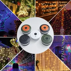 Camping String Lights, 2 in 1 Rechargeable Tent Lights String with 19 Lighting Modes,Quick Storage,Portable LED Lamp for Bedroom Yard Decor Christmas Camping Essentials