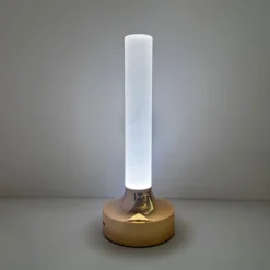 Candle Table Lamp Long Style USB Rechargeable Wireless Touch Lamp Desktop Decoration Atmosphere Night Light for Bedroom Silver