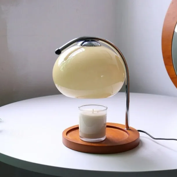 Candle Warmer Lamp Mushroom Bedside Table Lamp Modern Minimalist Bedside Table Lamp Bedroom Living Room Study Bedside Lamp Decorative Small Table Lamp Bedside Lamp 110-240V