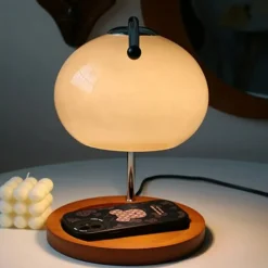 Candle Warmer Lamp Mushroom Bedside Table Lamp Modern Minimalist Bedside Table Lamp Bedroom Living Room Study Bedside Lamp Decorative Small Table Lamp Bedside Lamp 110-240V