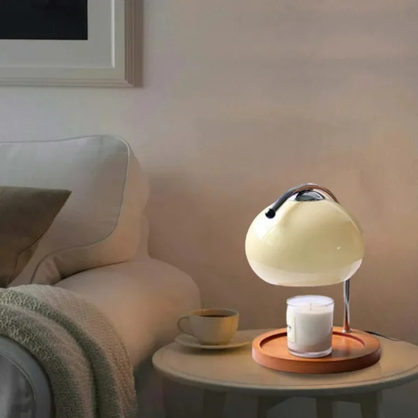 Candle Warmer Lamp Mushroom Bedside Table Lamp Modern Minimalist Bedside Table Lamp Bedroom Living Room Study Bedside Lamp Decorative Small Table Lamp Bedside Lamp 110-240V