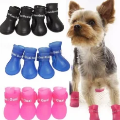 Candy Rubber Dog Shoes Pet Rain Shoes Waterproof Spring/Summer New Anti slip Pet Rain Shoes