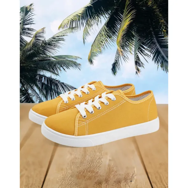 Canvas Lace-Up Sneakers for Women – Classic and Comfortable Sneakers for Everyday Wear, Perfect for Casual Outings and Weekend Adventures