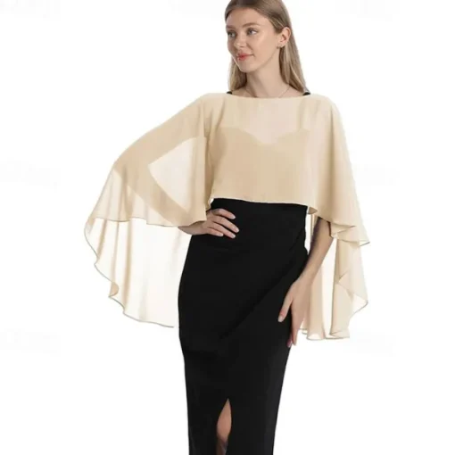 Capelets for women Chiffon Cape Shawls and Wraps for Evening Dress Wedding Capes Cover Up