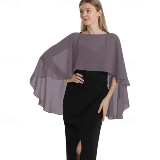 Capelets for women Chiffon Cape Shawls and Wraps for Evening Dress Wedding Capes Cover Up