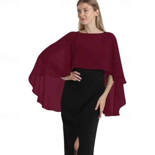 Capelets for women Chiffon Cape Shawls and Wraps for Evening Dress Wedding Capes Cover Up
