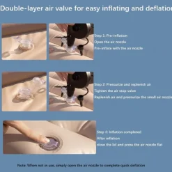 Car Air Mattress Inflatable Car Air Mattress with Pump Thickened Backseat Travel Bed Portable Sleeping Pad