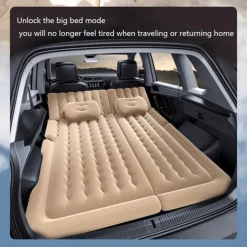 Car Air Mattress Inflatable Car Air Mattress with Pump Thickened Backseat Travel Bed Portable Sleeping Pad