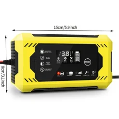 Car Battery Charger, 12V 6A Smart Battery Trickle Charger Auto 12V 24V Battery Maintainer For Car Truck Motorcycle Lawn Mower Marine Lead Acid Battery