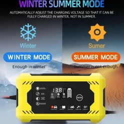 Car Battery Charger, 12V 6A Smart Battery Trickle Charger Auto 12V 24V Battery Maintainer For Car Truck Motorcycle Lawn Mower Marine Lead Acid Battery