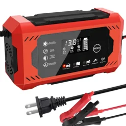 Car Battery Charger, 12V 6A Smart Battery Trickle Charger Auto 12V 24V Battery Maintainer For Car Truck Motorcycle Lawn Mower Marine Lead Acid Battery