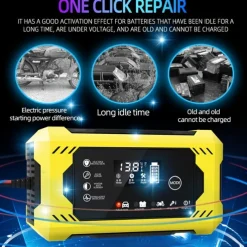 Car Battery Charger, 12V 6A Smart Battery Trickle Charger Auto 12V 24V Battery Maintainer For Car Truck Motorcycle Lawn Mower Marine Lead Acid Battery