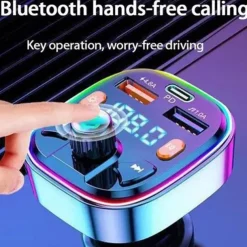 Car Bluetooth 5.0 FM Transmitter Wireless Audio Receiver Car MP3 Player 18W PD Fast Charger(1pc)