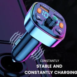 Car Bluetooth 5.0 FM Transmitter Wireless Audio Receiver Car MP3 Player 18W PD Fast Charger(1pc)